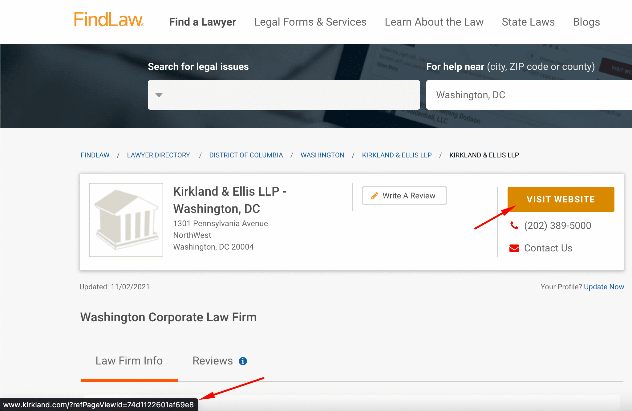 ?redpageviewid issue demonstrated coming from FindLaw